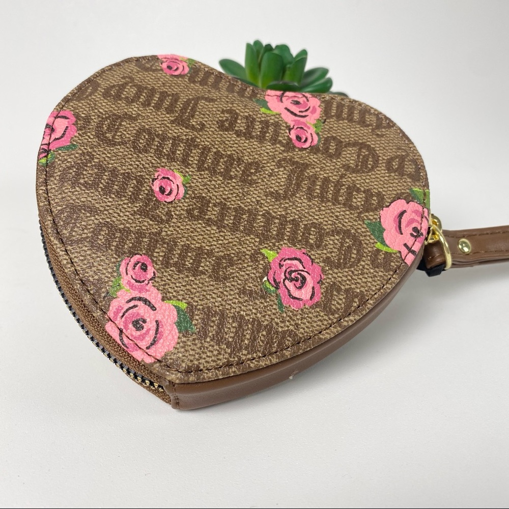 Juicy Couture Heart Shaped Wallet Wristlet Coin Pouch - Picture 4 of 8